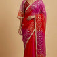 SHADED CHIIFFON GOTA PATTI WORK SAREE WITH UNSTITCHED BLOUAE - Kothari Sons