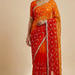 SHADED CHIFFON GOTA PATTI WORK EMBROIDERED SAREE WITH UNSTITCHED BLOUSE - Kothari Sons