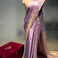 LAVENDER COLOUR SATIN SILK SAREE EMBELLISHED WITH ZARI WEAVES