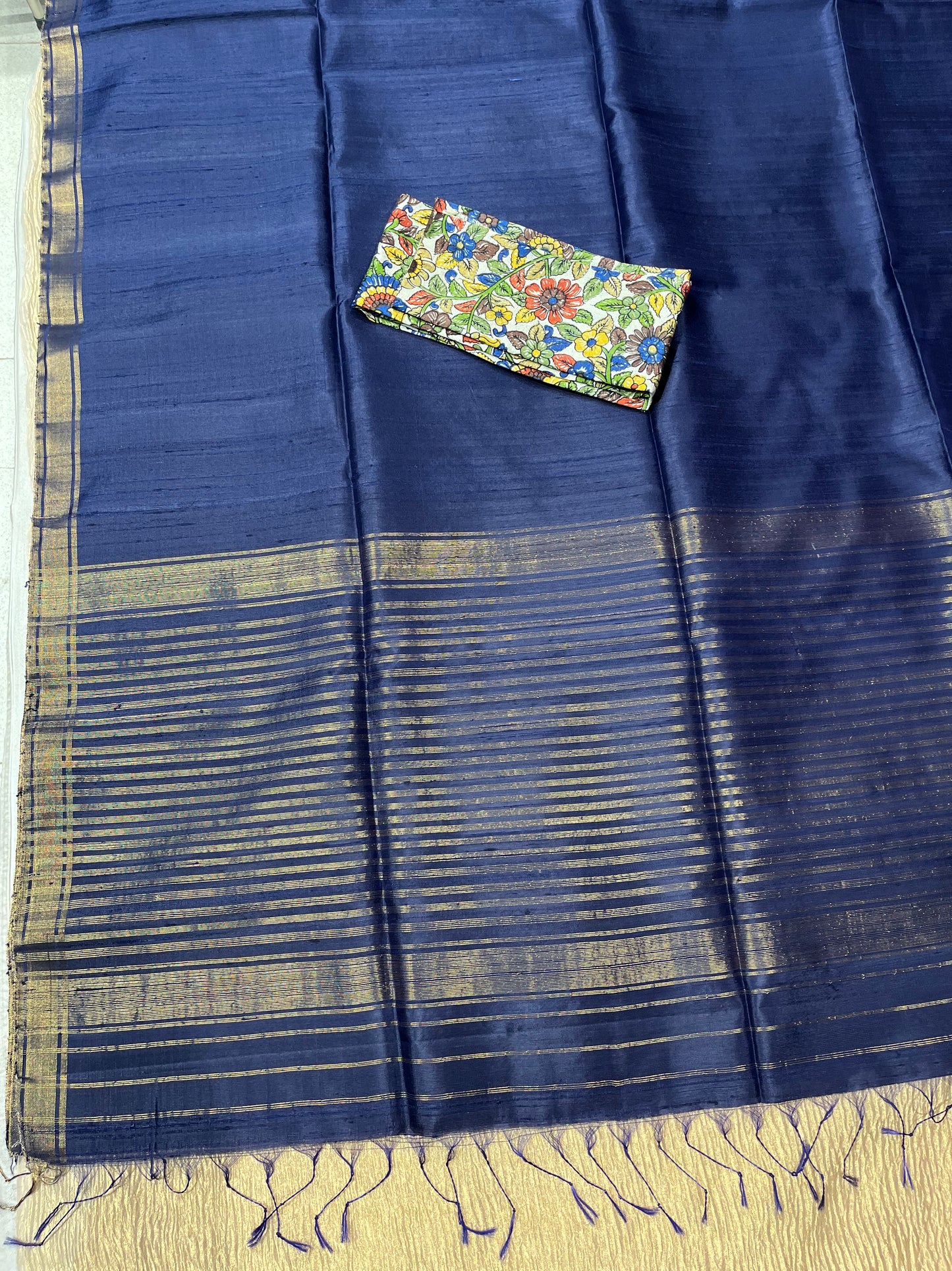 BLUE CLOUR SILK DHARMAVARAM SAREE