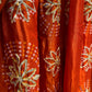 ORANGE COLOUR GAJJI SILK BANDHANI LEHENGA WITH UNSTITCHED BLOUSE EMBELLISHED WITH GOTA PATTI WORK - Kothari Sons