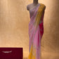 SHADED CHIFFON HAND EMBROIDERED SAREE EMBELLISHED WITH CUTDANA WORK