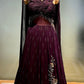 WINE COLOUR CHINON GOWN EMBELLISHED WITH BEAT WORK