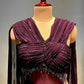 WINE COLOUR CHINON GOWN EMBELLISHED WITH BEAT WORK