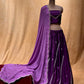 PURPLE COLOUR CREPE SILK EMBROIDERED MIRROR WORK LEHENGA WITH CHINON DUPATTA EMBELLISHED WITH MIRROR & PEARL WORK