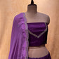 PURPLE COLOUR CREPE SILK EMBROIDERED MIRROR WORK LEHENGA WITH CHINON DUPATTA EMBELLISHED WITH MIRROR & PEARL WORK