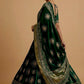BOTTLE GREEN COLOUR GAJJI SILK BANDHANI LEHENGA WITH UNSTITCHED BLOUSE EMBELLISHED WITH GOTA PATTI WORK - Kothari Sons