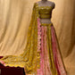 MULTI COLOUR BANARASI SILK LEHENGA WITH ORGANZA DUPATTA EMBELLISHED WITH GOTA PATTI WORK