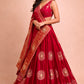 HOT PINK COLOUR GAJJI SILK BANDHANI LEHENGA WITH UNSTITCHED BLOUSE EMBELLISHED WITH GOTA PATTI WORK - Kothari Sons