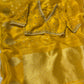 YELLOW DOLA TISSUE SILK SAREE WITH PEARL & CUTDANA EMBELLISHED READYMADE BLOUSE