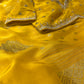 YELLOW DOLA TISSUE SILK SAREE WITH PEARL & CUTDANA EMBELLISHED READYMADE BLOUSE