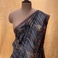 GREY BLUE COLOUR DOLA SILK PRINTED SAREE EMBELLISHED WITH ZARI BOOTA