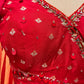 RED COLOR GEORGETTE LEHENGA WITH READYMADE CROP TOP BLOUSE & CHIFFON DUPATTA EMBELLISHED WITH SEQUINS & MIRROR WORK