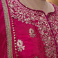 RANI COLOUR CREPE SILK SKIRT WITH PEPLUM EMBROIDERED BLOUSE EMBELLISHED WITH ZARI WORK