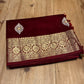 MAROON COLOUR PURE BANARASI SILK/CHINIYA SILK SAREE EMBELLIZED WITH ZARI WEAVES