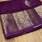 WINE COLOUR PURE BANARASI/CHINIYA SILK SAREE EMBELLISHED WITH ZARI WEAVES