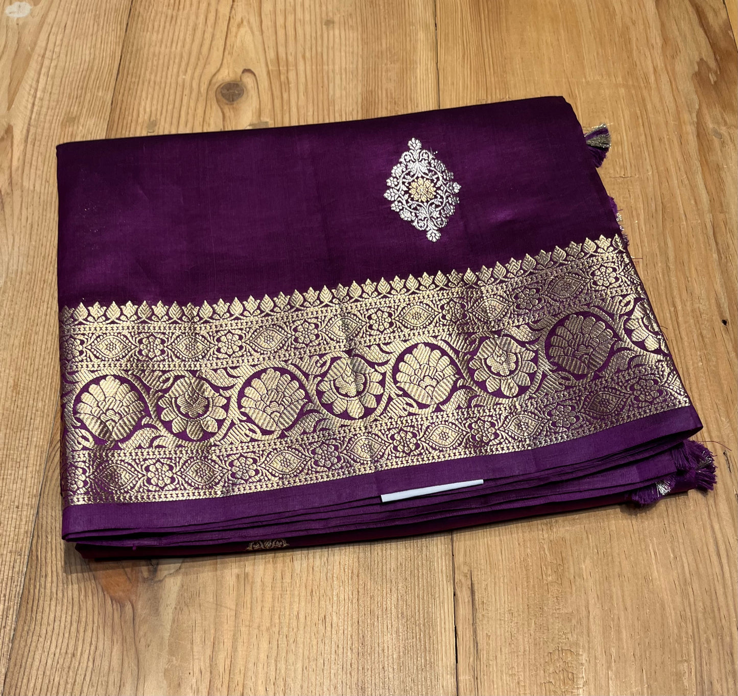 WINE COLOUR PURE BANARASI/CHINIYA SILK SAREE EMBELLISHED WITH ZARI WEAVES