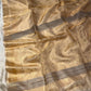 GOLDEN COLOUR TISSUE SAREE WITH SEQUINS WEAVE & ZARI BORDER