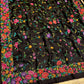 ELEGANT BLACK HAND PETIT POINT PASHMINA SHAWL LUXURIOUS & TIMELESS ( DELIVERY IN 60-70 DAYS )