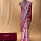 WHITE COLOUR MODAL SILK SHIBORI PRINT EMBROIDERED SAREE