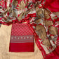 RED COLOUR CHANDERI SILK  PRINTED UNSTITCHED SUIT