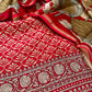 RED COLOUR CHANDERI SILK  PRINTED UNSTITCHED SUIT