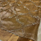GOLDEN COLOUR MACLINO HAND EMBROIDERED SAREE EMBELLISHED WITH ZARDOZI & SEQUINS WORK ( DELIVERY IN 55 -60 DAYS ) - Kothari Sons