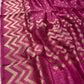 ONION COLOUR PURE CHANDERI HANDLOOM SAREE EMBELLISHED WITH ZARI WEAVES & ZIGZAG BORDER