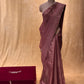 ONION PINK COLOUR HANDLOOM CHANDERI SILK HAND EMBROIDERED SAREE EMBELLISHED WITH ZARDOSI WORK