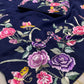 BLUE COLOUR GEORGETTE PARSI GARA HAND EMBROIDERED SAREE EMBELLISHED WITH RESHAM WORK ( DELIVERY IN 60 DAYS )
