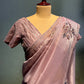 MAUVE COLOUR IMPORTED GLITTER ORGANZA SAREE WITH READYMADE BLOUSE EMBELLISHED WITH CUTDANA WORK