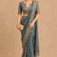 GREY COLOUR BANARASI Silk READYMADE SAREE WITH ZARDOZI & CUTDANA WORK EMBROIDERED BLOUSE - Kothari Sons