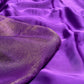PURPLE COLOUR ORGANZA SATIN SAREE WITH UNSTITCHED TISSUE BLOUSE