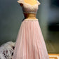 PINK COLOUR GEORGETTE SKIRT WITH READYMADE CROP TOP & RUFFLE DUPATTA EMBELLISHED WITH PEARL WORK