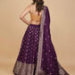 PURPLE BANARASI LEHENGA WITH DUPATTA AND MONOTONE BLOUSE
