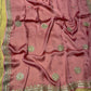 PINK COLOUR ITALIAN CREPE GOTA PATTI EMBROIDERED SAREE