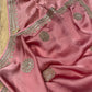 PINK COLOUR ITALIAN CREPE GOTA PATTI EMBROIDERED SAREE