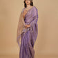 LILAC CHANDERI TISSUE SAREE WITH INTRICATE GOLDEN ZARDOZI MOTIFS