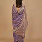 LILAC CHANDERI TISSUE SAREE WITH INTRICATE GOLDEN ZARDOZI MOTIFS
