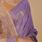 LILAC CHANDERI TISSUE SAREE WITH INTRICATE GOLDEN ZARDOZI MOTIFS