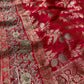 RED COLOUR HAND EMBROIDERED BANARASI SAREE EMBELLISHED WITH ZARDOZI WORK