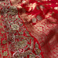 RED COLOUR HAND EMBROIDERED BANARASI SAREE EMBELLISHED WITH ZARDOZI WORK