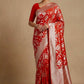 ORANGE COLOUR GEORGETTE SAREE EMBELLISHED WITH ZARI WEAVES - Kothari Sons