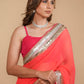 CORAL COLOUR PURE PLATINUM CHIFFON SAREE WITH DELICATE AND RICH SEQUINS BORDER