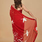 RED PURE GEORGETTE PARSI EMBROIDERED SAREE