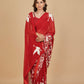RED PURE GEORGETTE PARSI EMBROIDERED SAREE