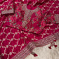 ( DELIVERY IN 20-25 DAYS ) HOT PINK COLOUR DOLA SILK SAREE WITH READYMADE BLOUSE EMBELLISHED WITH GOTA PATTI WORK