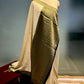 IVORY COLOUR GEORGETTE KHADDI SAREE WITH CONTRAST BORDER EMBELLIWITH ZARI WEAVES