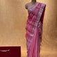 PINK COLOUR COTTON TISSUE EMBROIDERED SAREE EMBELLISHED WITH CUTDANA WORK