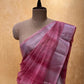 PINK COLOUR COTTON TISSUE EMBROIDERED SAREE EMBELLISHED WITH CUTDANA WORK